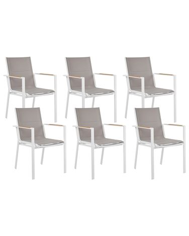 Lot de 6 chaises de jardin BUSSETO Métal Gris