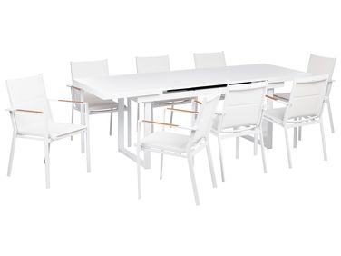 Salle à manger de jardin 8 places VALCANETTO/BUSSETO Métal Blanc