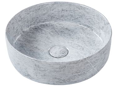 Vasque à poser GUDAR ⌀ 37 cm Céramique Effet béton gris