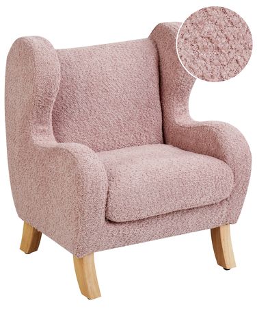 Kinderfauteuil FARUM Bouclé Roze