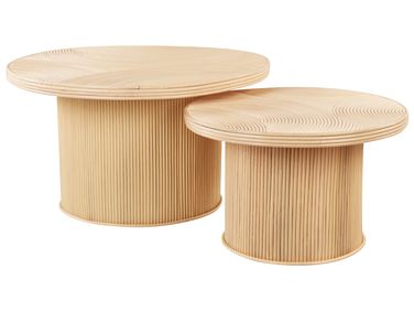 Set van 2 salontafels ILIOS Rotan Natuurlijk