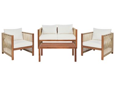 Loungeset met tafel 4-zits ANTRIA Acaciahout Beige