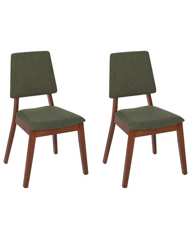 Lot de 2 chaises de salle à manger MERRILL Bois Vert foncé