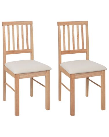 Lot de 2 chaises de salle à manger ORONO Bois Marron clair
