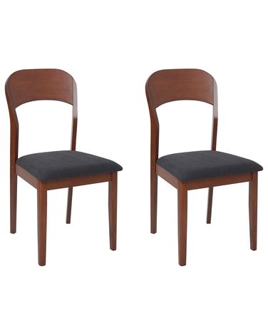 Lot de 2 chaises de salle à manger ALVIN Bois Marron foncé