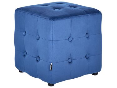 Poef WISCONSIN Fluweel Blauw