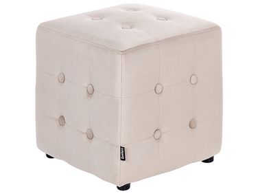 Pouf WISCONSIN Velours Beige clair