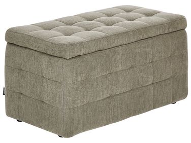 Pouf de rangement MICHIGAN Tissu Vert olive