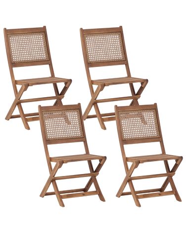 Lot de 4 chaises de jardin PARAGGI Bois d'acacia certifié Marron foncé