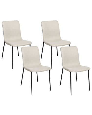Lot de 4 chaises de salle à manger GLENDIVE Tissu Beige clair