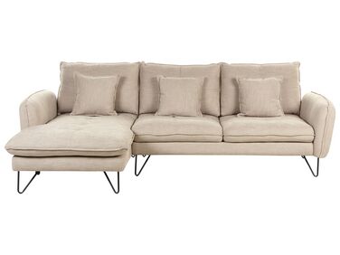 Hoekbank 3-zits SERSAN Chenille Beige rechtszijdig