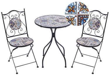Bistro Set Folding CIVITA Metal Black