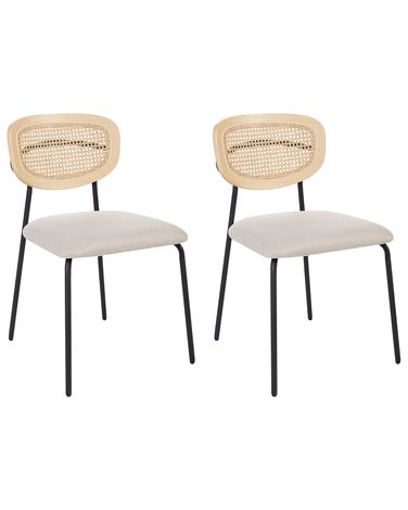 Lot de 2 chaises de salle à manger MAYETTA Métal Beige clair