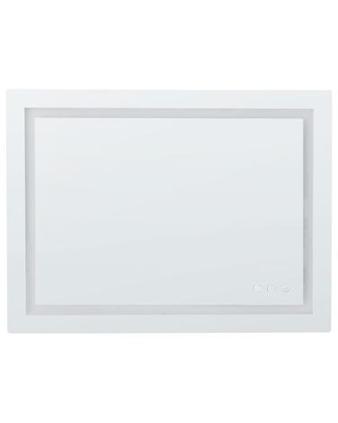 Miroir de salle de bain LED PRENOIS 80 cm 60 cm Argenté