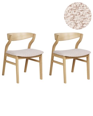 Lot de 2 chaises de salle à manger MAROA Bois Beige clair