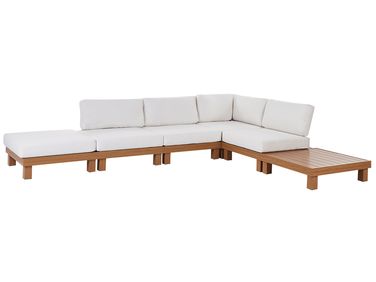Tuin hoekloungeset met tafel 5-zits SANZA linkszijdig modulair Metaal Wit