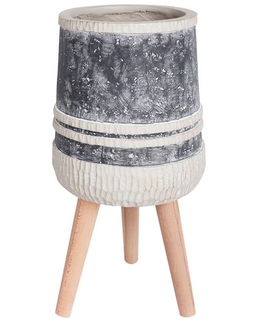 Cache-pot sur pied ARISAEMA 27 cm Gris