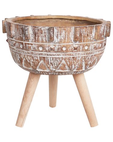 Cache-pot sur pied ASPLENIUM 37 cm Marron clair