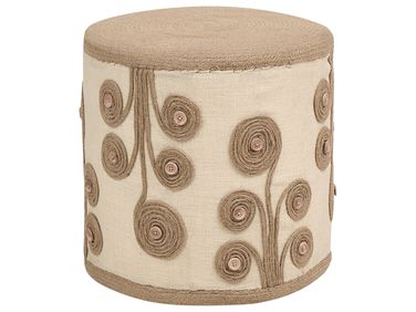 Pouf DIMAN Jute Blanc