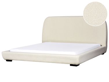 Lit avec sommier Bouclé ROISEL 180 x 200 cm Beige clair