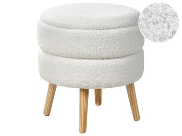Hocker met opbergruimte OKATON Bouclé Wit