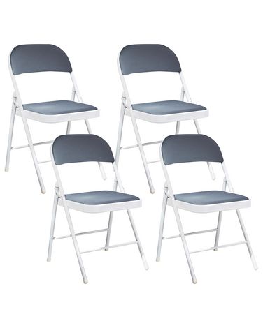 Set van 4 klapstoelen SPARKS Metaal Donkergrijs/wit