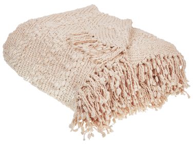 Couverture VELLA Coton 220 x 240 cm Beige clair