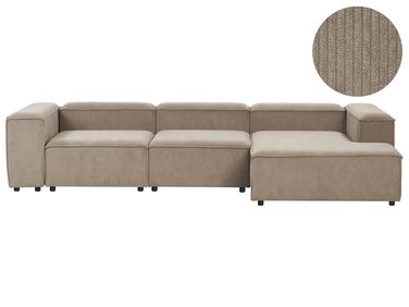 Modular Corner Sofa 4 Seater ARDAL Corduroy Light Brown Left Hand