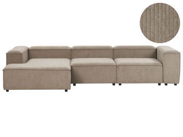 Modulaire hoekbank 4-zits ARDAL Corduroy Lichtbruin rechtszijdig
