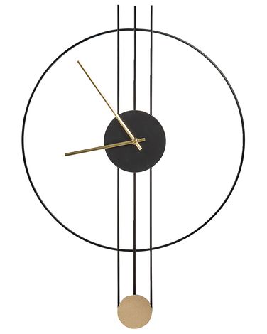 Horloge murale ANNIVIERS 44 cm Métal Noir