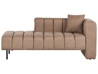 Right-Hand Chaise Longue LANNILS Fabric Light Brown