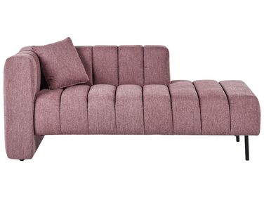 Left-Hand Chaise Longue LANNILS Fabric Pink