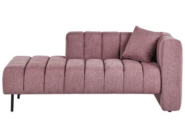 Right-Hand Chaise Longue LANNILS Fabric Pink