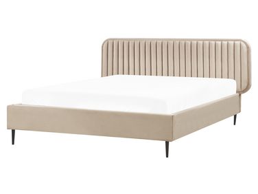 Lit avec sommier Velours BRIN 160 x 200 cm Taupe