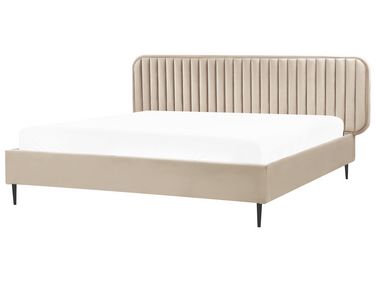 Lit avec sommier Velours BRIN 180 x 200 cm Taupe