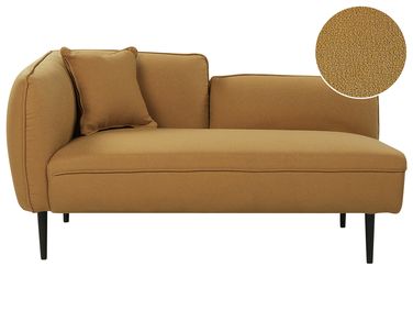 Left-Hand Chaise Longue CHEVANNES Boucle Mustard