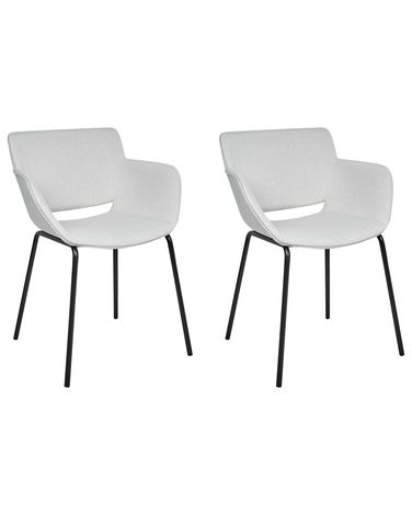 Lot de 2 chaises de salle à manger AXTEL Tissu Gris clair