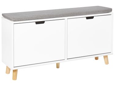 Banc et meuble de rangement pour chaussures MINERAL Blanc