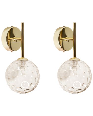 Lot de 2 lampes murales ANADYR Verre Beige