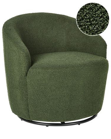 Fauteuil pivotant DAVIK Bouclé Vert foncé
