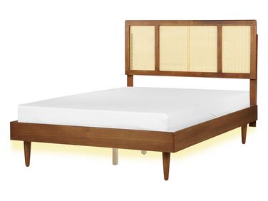 Lit avec LED Rotin AURAY 140 x 200 cm Marron