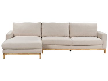 Hoekbank 4-zits SIGGARD Stof Beige rechtszijdig