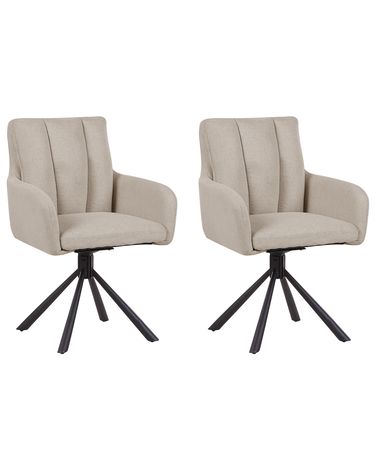 Lot de 2 chaises de salle à manger SARDOAL Tissu Taupe