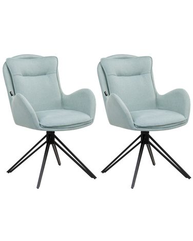 Lot de 2 chaises de salle à manger AVELAR Tissu Bleu clair