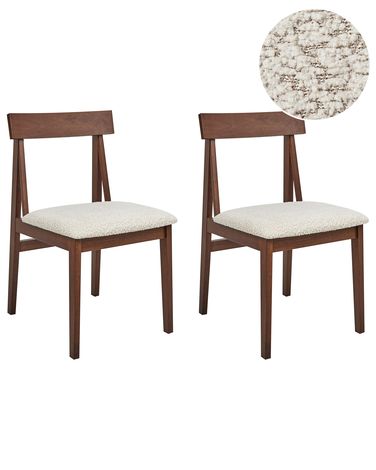 Lot de 2 chaises de salle à manger ISLE Bois Marron/beige