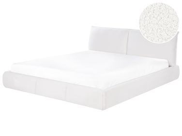 Lit avec sommier Bouclé VINAY 180 x 200 cm Blanc