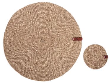Placemats en onderzetters set KUNZEA Zeegras Natuurlijk