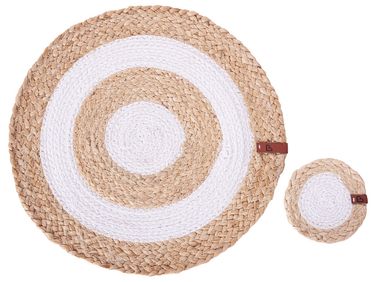 Placemats en onderzetters set TUMERIC Jute Natuurlijk