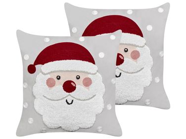 Lot de 2 coussins décoratifs SWEETENER Velours 45 x 45 cm Gris