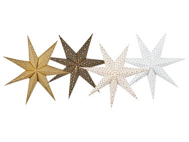 Lot de 4 décorations suspendues LED TRISUL Étoile 60 cm Multicolore